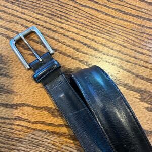 Vintage XL 42/44 Levi's Black Leather Belt Utility Western Moto Classic